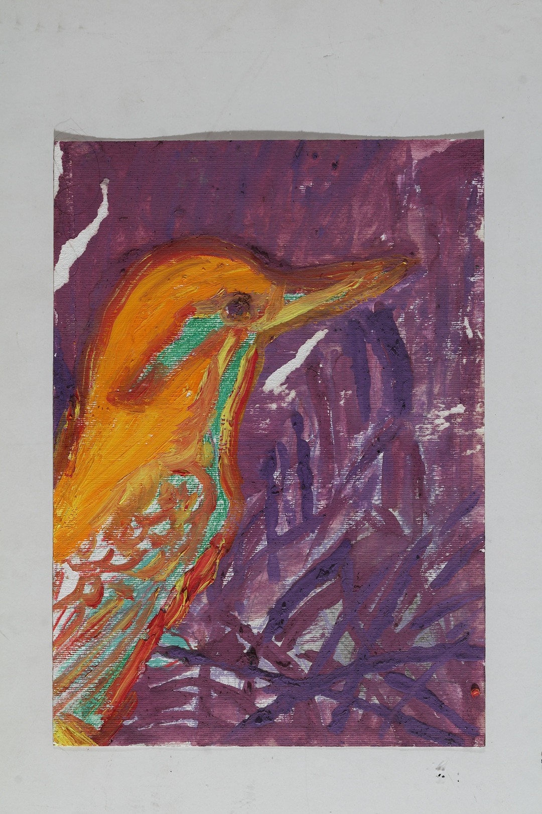 18 M-Uccello giallo-acrilico su cartoncino-cm35X25